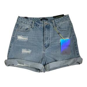 Elite Jeans Womens Jean Shorts High Rise Mom Denim 7 / 28 NWT New Festival Beach